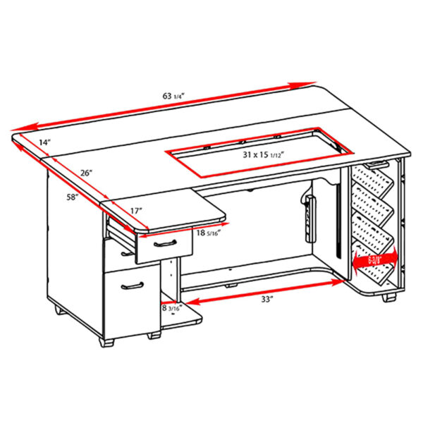 Model 8080 Sewing/Embroidery Cabinet - Image 4